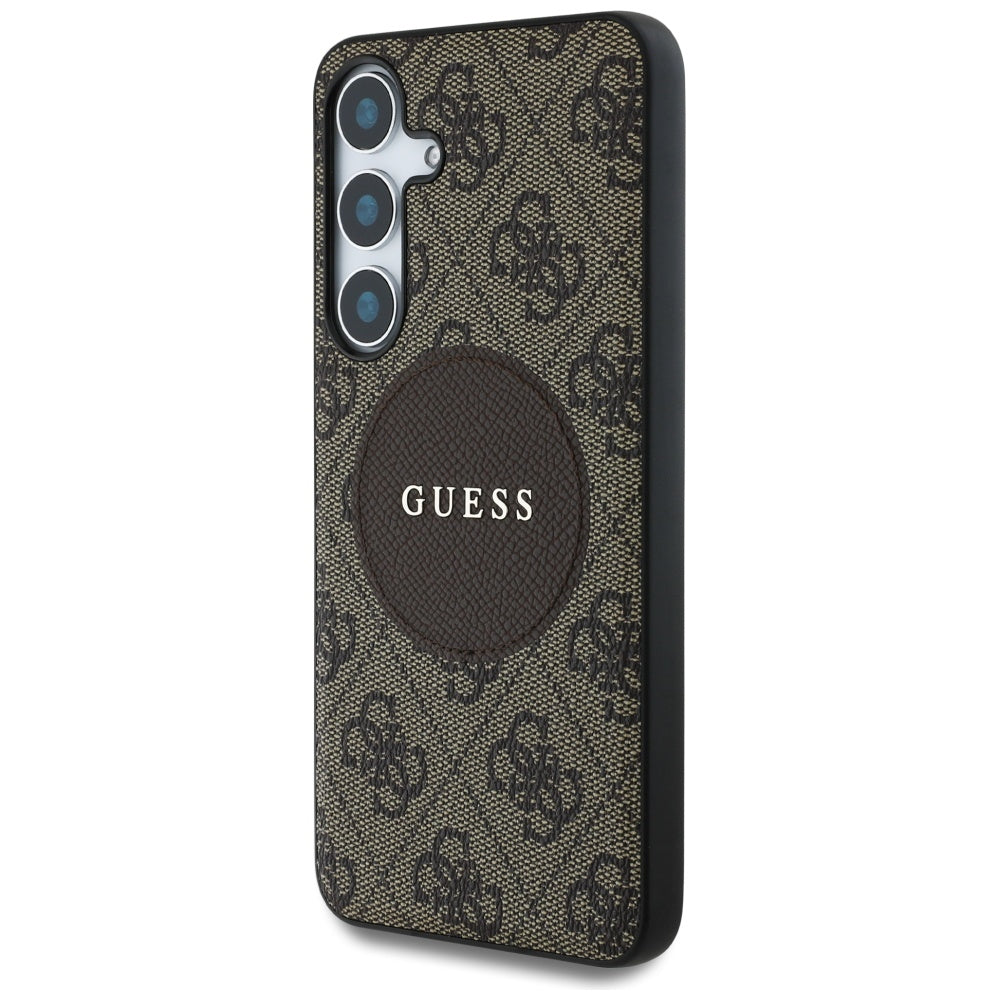 Capa MagSafe para Samsung Galaxy S25+ S936, Guess, 4G Circle Classic Logo, Castanho