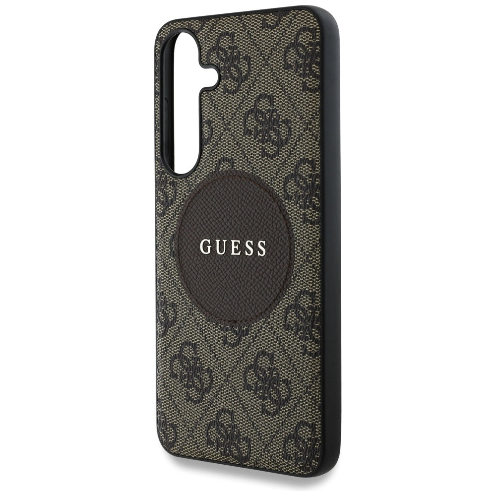 Capa MagSafe para Samsung Galaxy S25+ S936, Guess, 4G Circle Classic Logo, Castanho