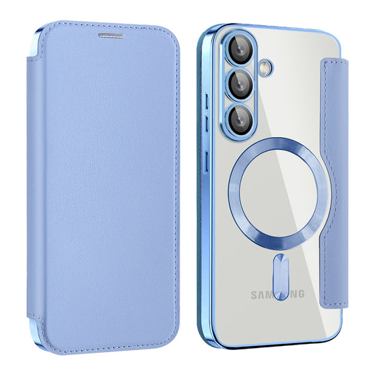 Capa MagSafe para Samsung Galaxy S25+ S936, Techsuit, SmartMag Book, Azul