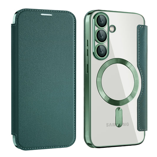 Capa MagSafe para Samsung Galaxy S25+ S936, Techsuit, SmartMag Book, Verde