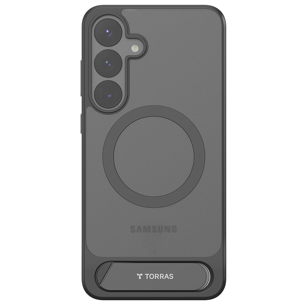 Capa MagSafe para Samsung Galaxy S25+ S936, Torras, Pstand, Preta