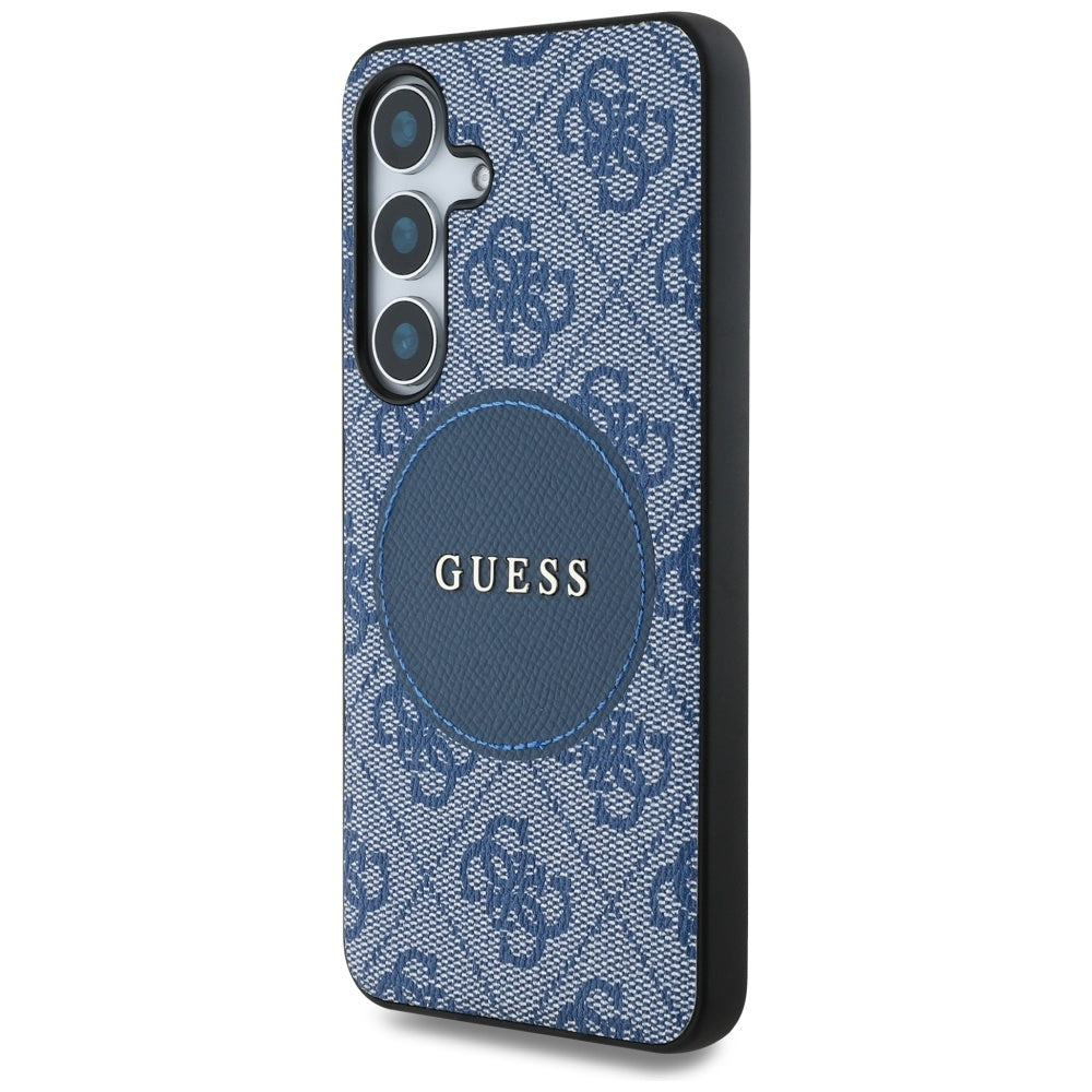Capa MagSafe para Samsung Galaxy S25 S931, Guess, 4G Circle Classic Logo, Azul