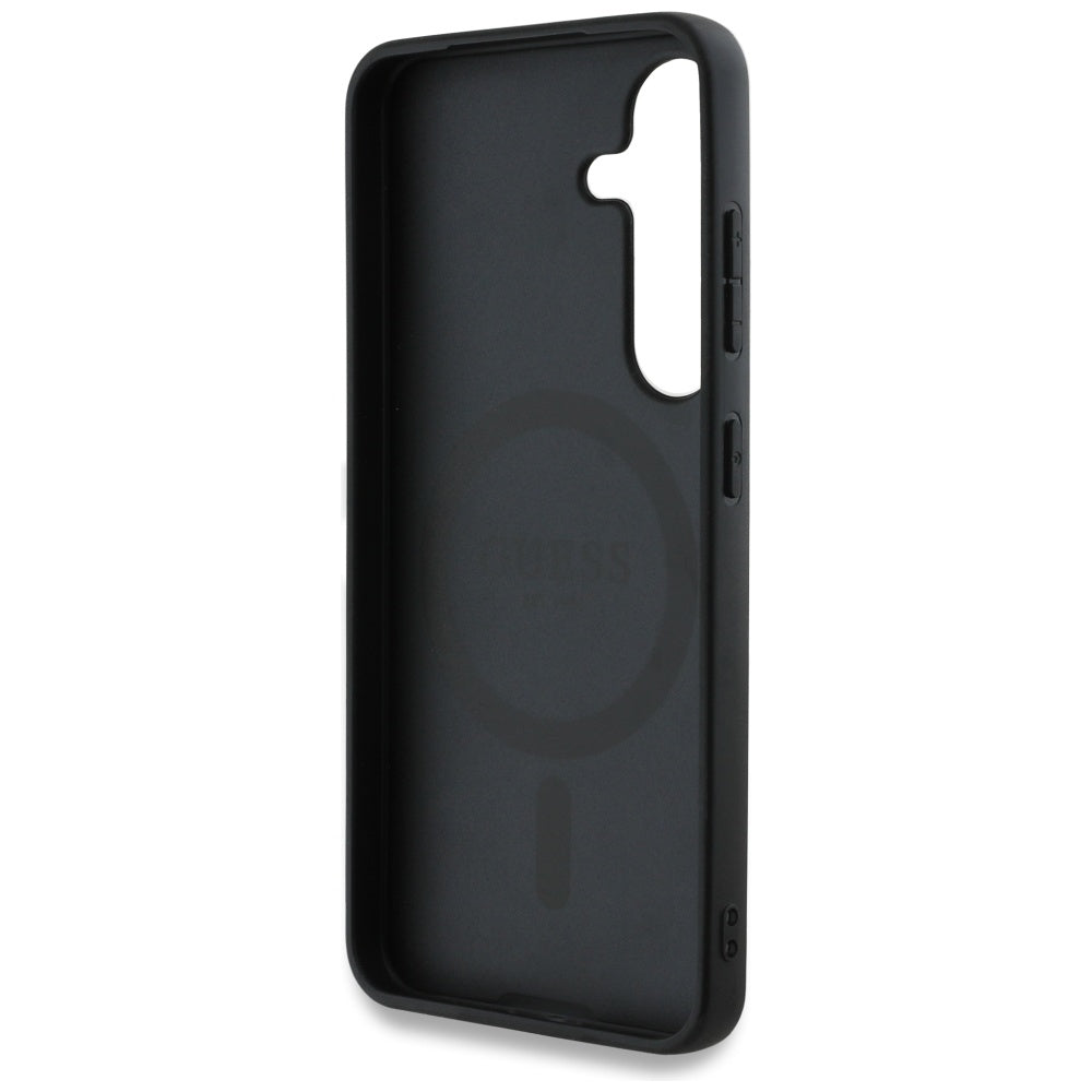 MagSafe Case for Samsung Galaxy S25 S931, Guess, 4G Circle Classic Logo, Black