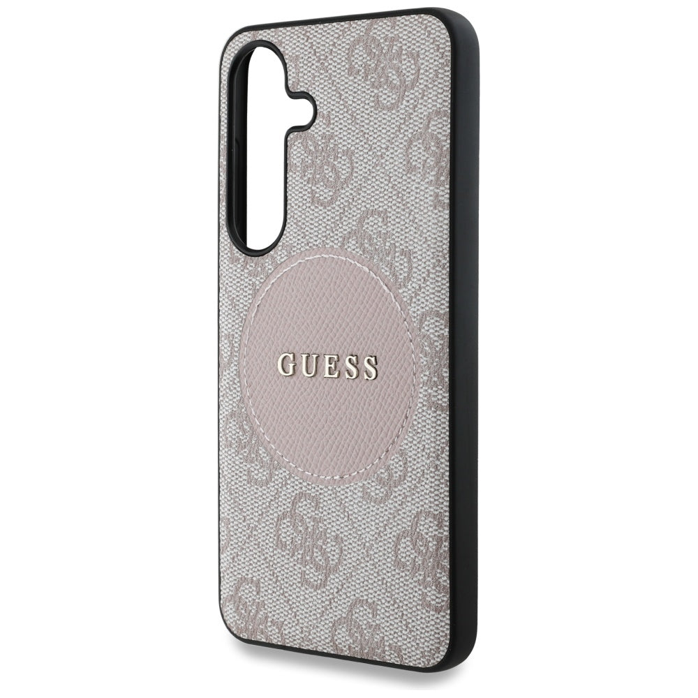 MagSafe Case for Samsung Galaxy S25 S931, Guess, 4G Circle Classic Logo, Pink