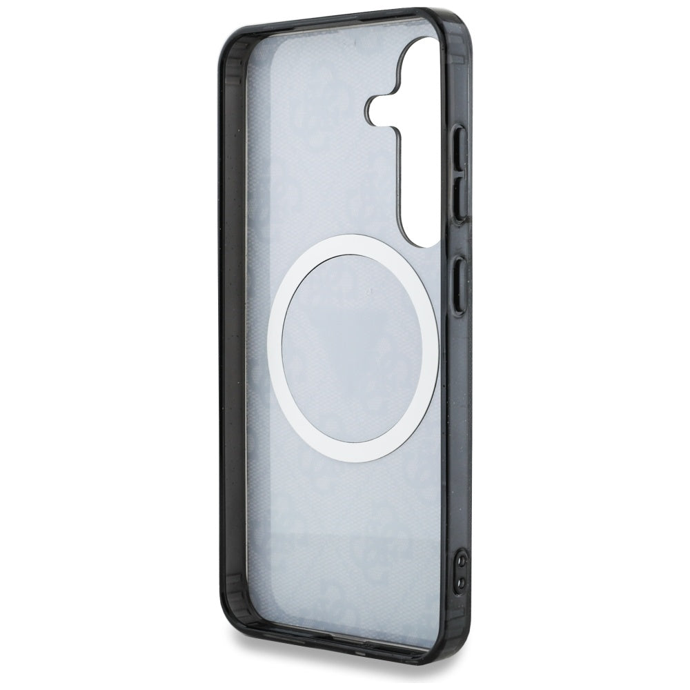 Capa MagSafe para Samsung Galaxy S25 S931, Guess, IML Glitter 4G Circle Triangle, Preta