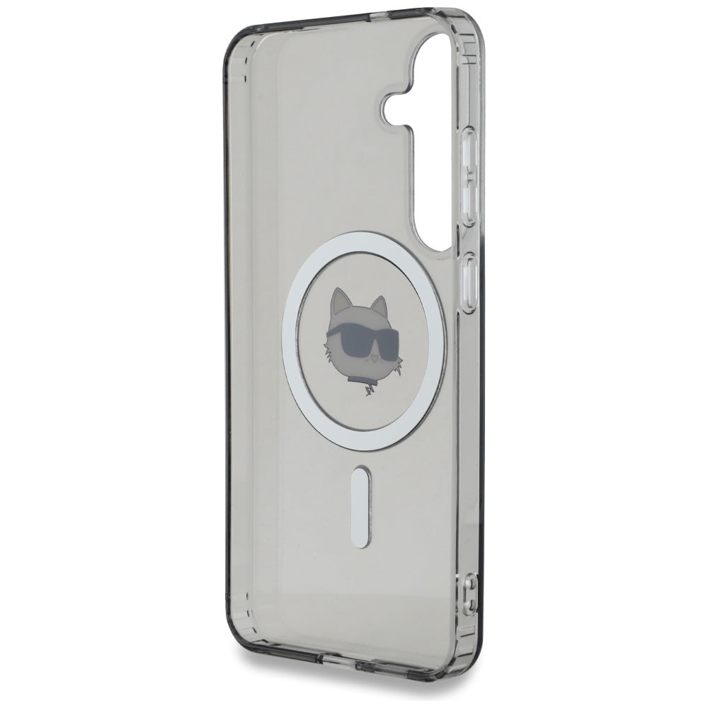 Capa MagSafe para Samsung Galaxy S25 S931, Karl Lagerfeld, IML Choupette's Head, Preta.