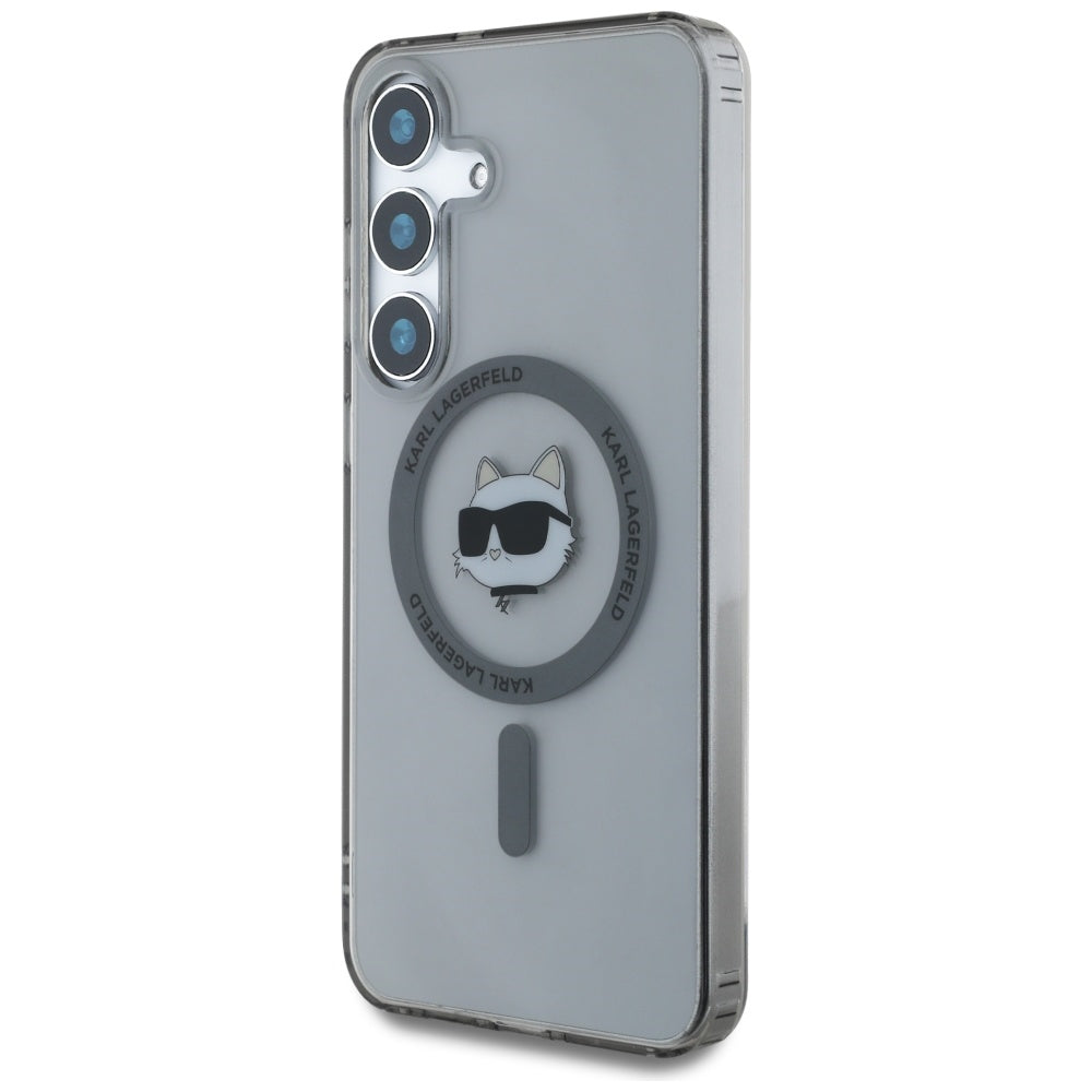 Capa MagSafe para Samsung Galaxy S25 S931, Karl Lagerfeld, IML Choupette's Head, Preta.