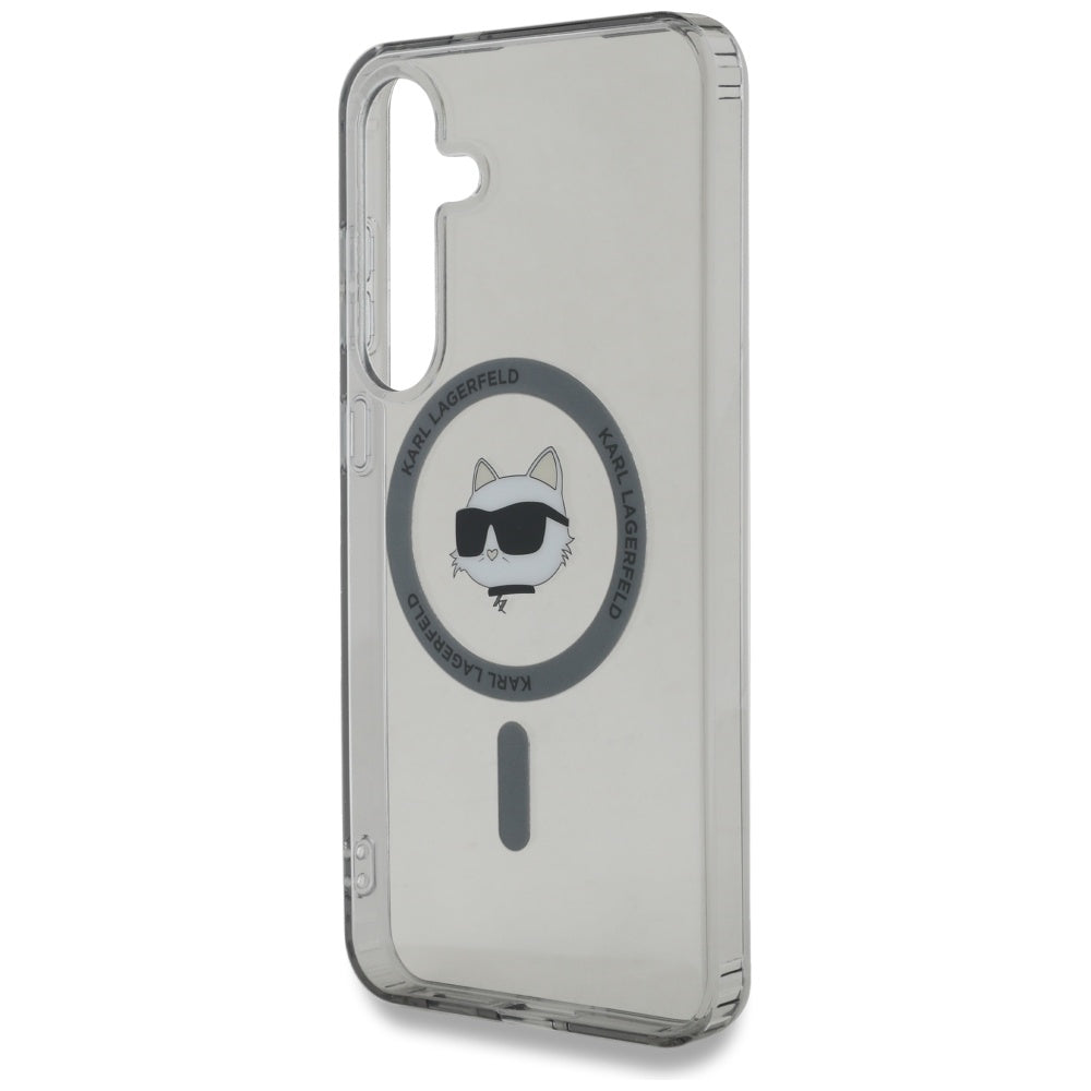 Capa MagSafe para Samsung Galaxy S25 S931, Karl Lagerfeld, IML Choupette's Head, Preta.