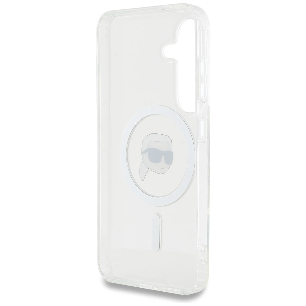 Capa MagSafe para Samsung Galaxy S25 S931, Karl Lagerfeld, IML Karl's Head, Branca