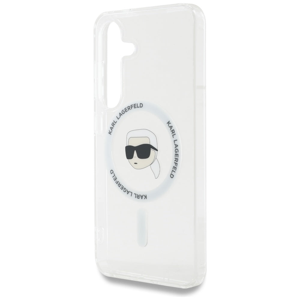 Capa MagSafe para Samsung Galaxy S25 S931, Karl Lagerfeld, IML Karl's Head, Branca