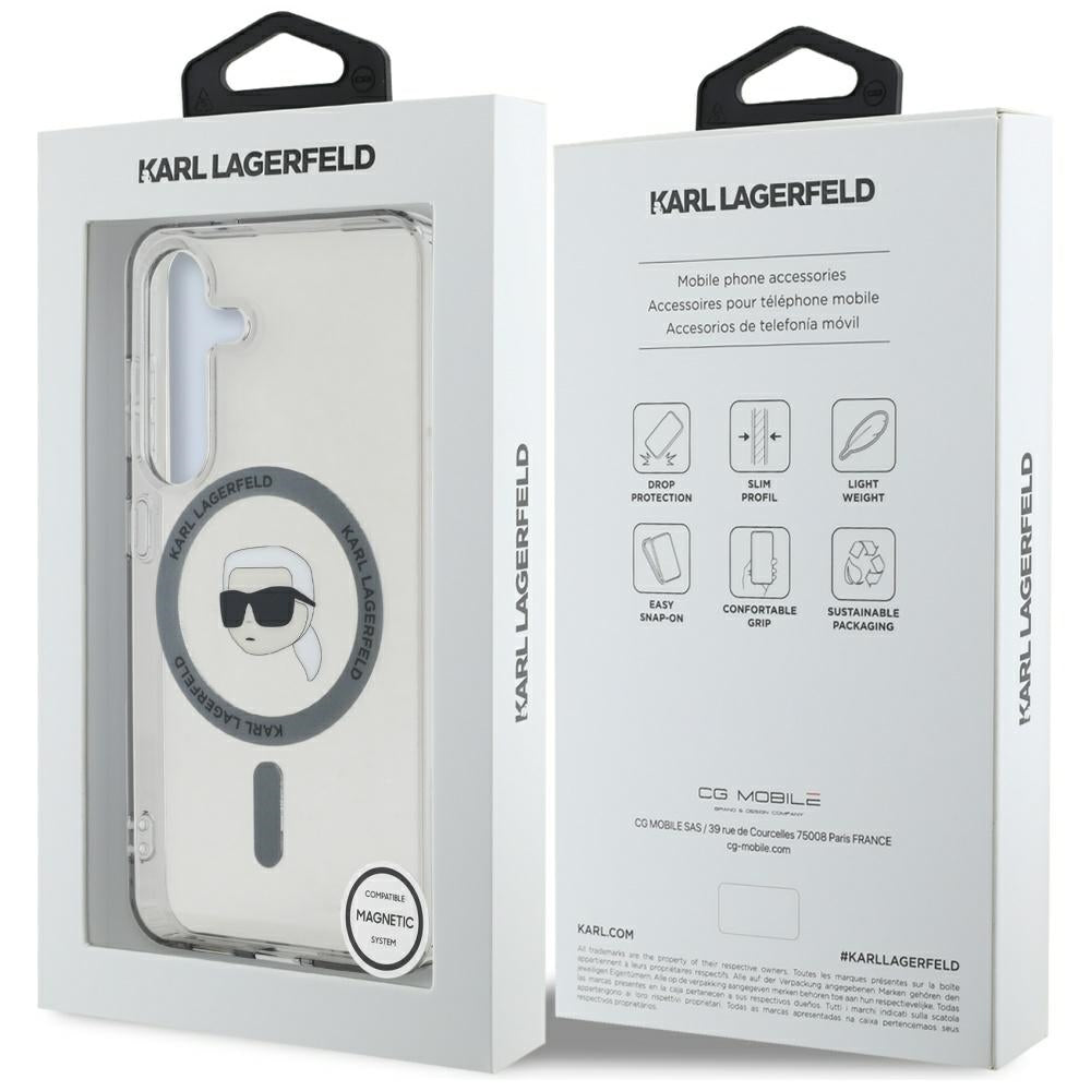 Capa MagSafe para Samsung Galaxy S25 S931, Karl Lagerfeld, IML Karl's Head, Preta