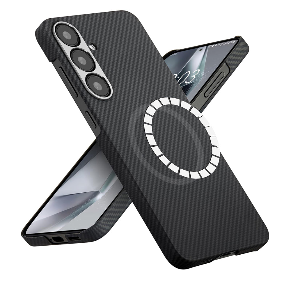 Capa MagSafe para Samsung Galaxy S25 S931, Techsuit, Fibra de Aramida, Preta