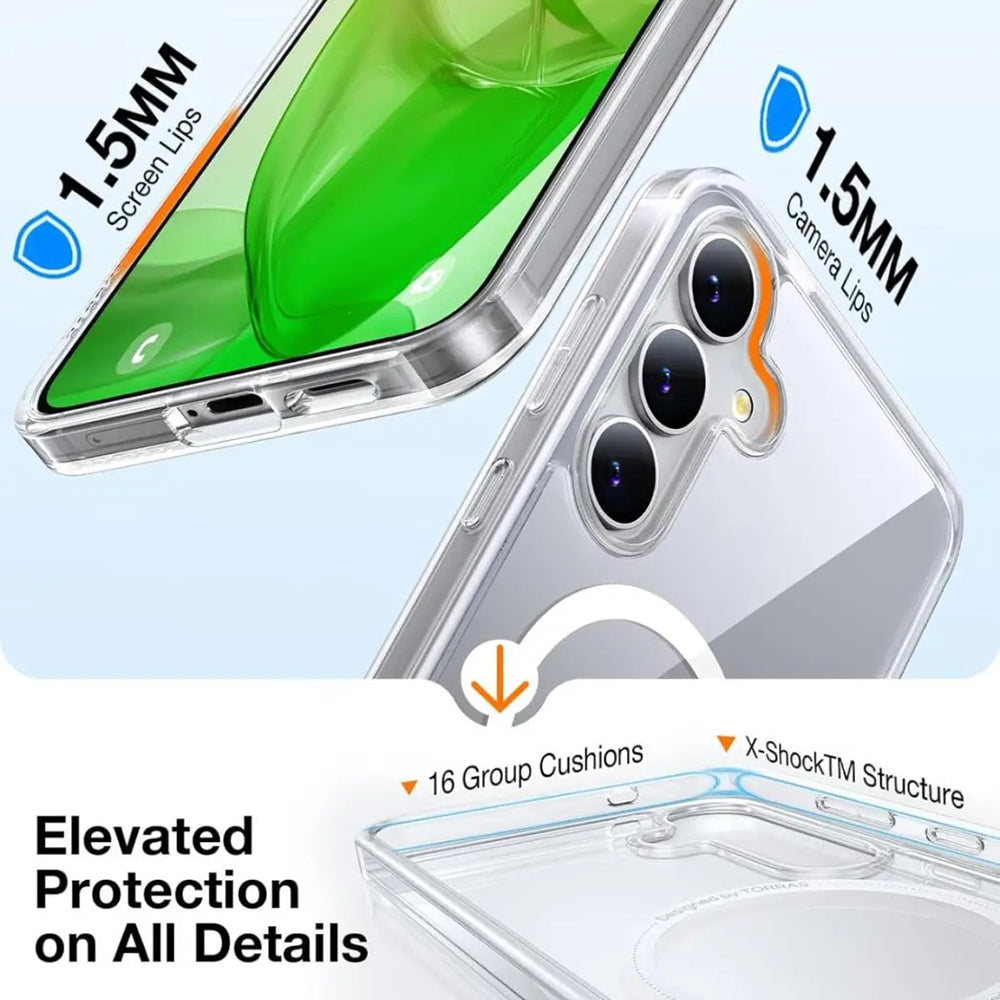Capa MagSafe para Samsung Galaxy S25 S931, Torras, Guardian, Transparente