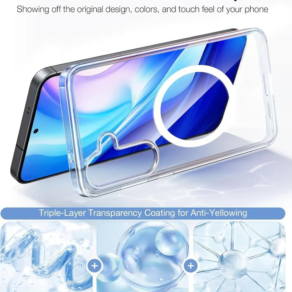 Capa MagSafe para Samsung Galaxy S25 S931, Torras, Guardian, Transparente