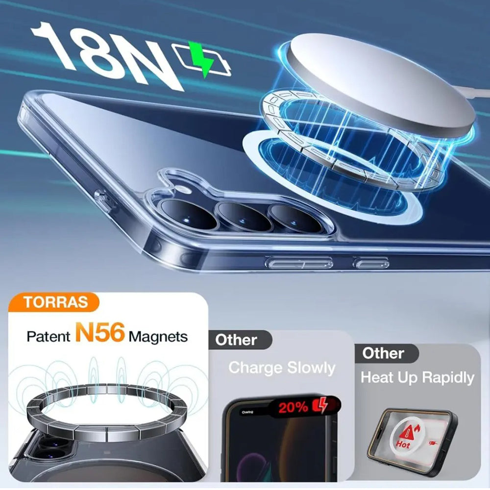 Capa MagSafe para Samsung Galaxy S25 S931, Torras, Guardian, Transparente