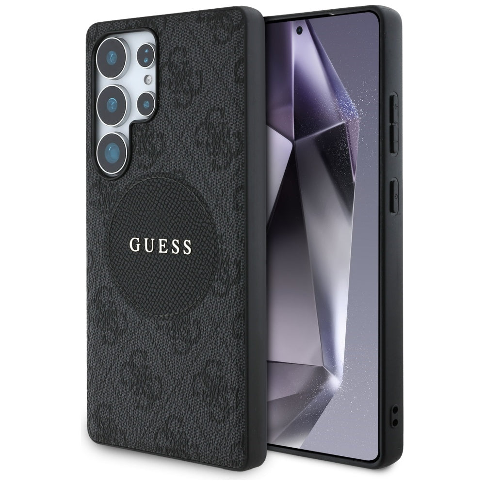 Capa MagSafe para Samsung Galaxy S25 Ultra S938, Guess, 4G Circle Classic Logo, Preta