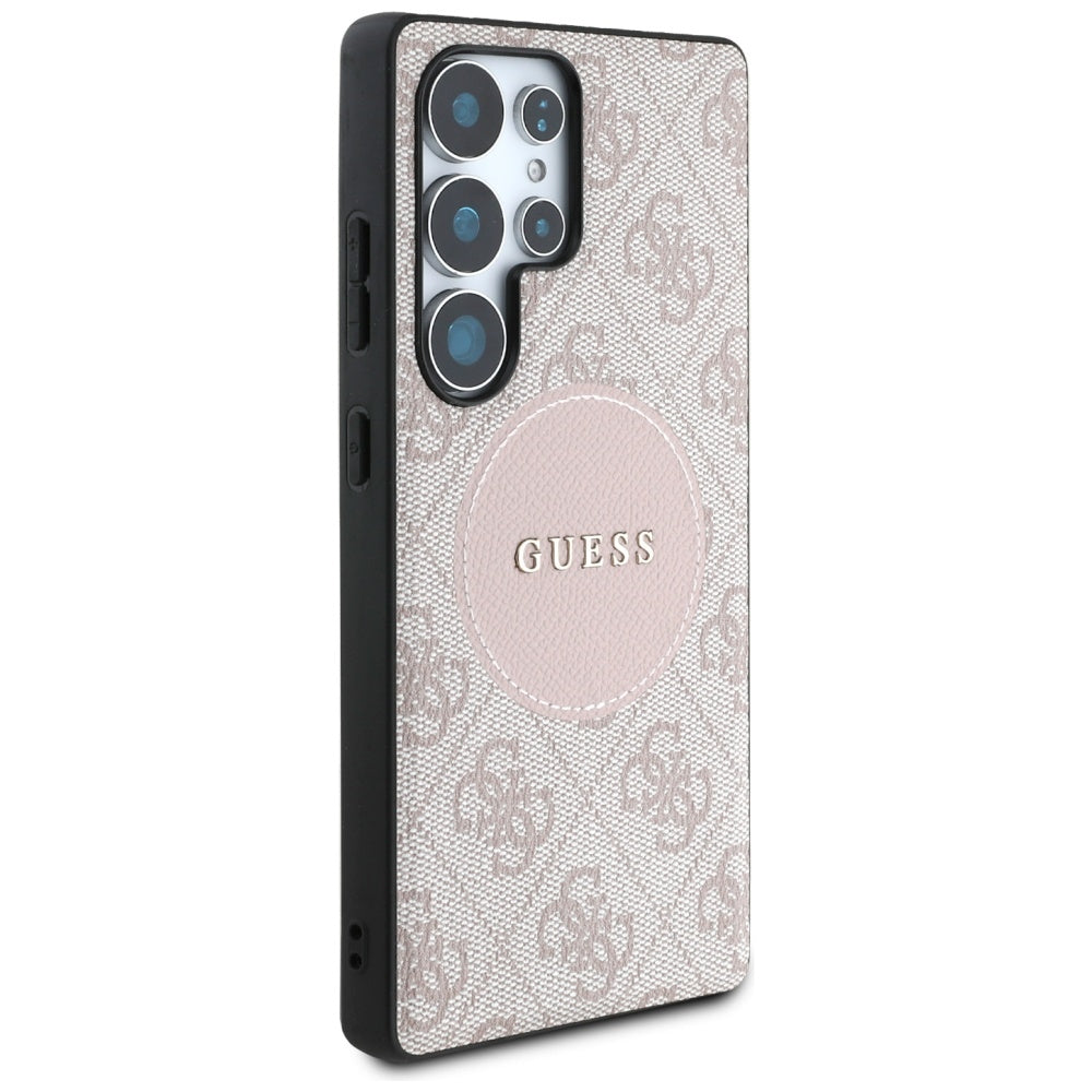 MagSafe Case for Samsung Galaxy S25 Ultra S938, Guess, 4G Circle Classic Logo, Pink