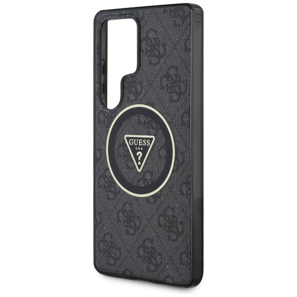 Capa MagSafe para Samsung Galaxy S25 Ultra S938, Guess, IML Glitter 4G Circle Triangle, Preta