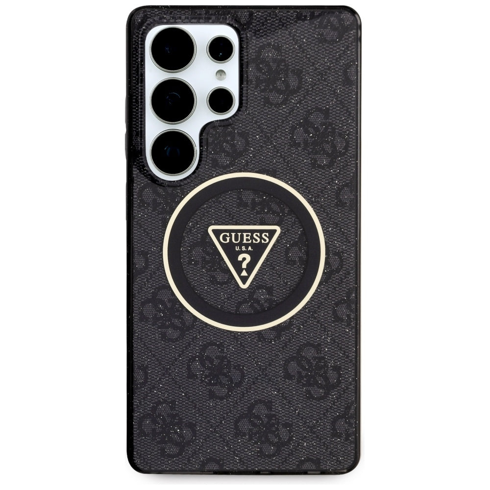 Capa MagSafe para Samsung Galaxy S25 Ultra S938, Guess, IML Glitter 4G Circle Triangle, Preta