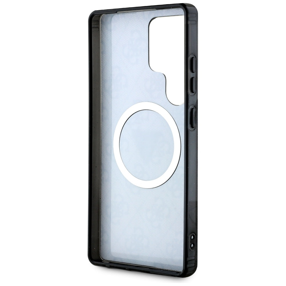 Capa MagSafe para Samsung Galaxy S25 Ultra S938, Guess, IML Glitter 4G Circle Triangle, Preta