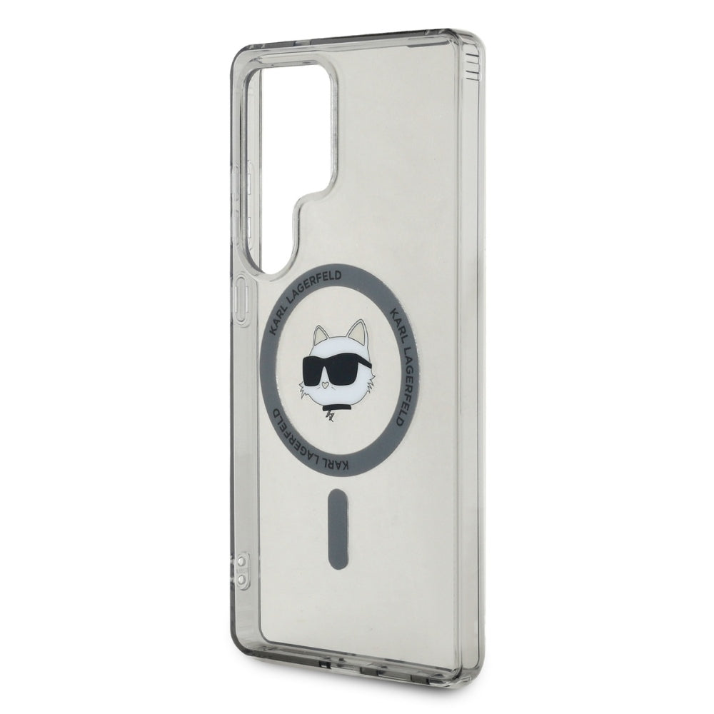 Capa MagSafe para Samsung Galaxy S25 Ultra S938, Karl Lagerfeld, IML Choupette's Head, Preta.