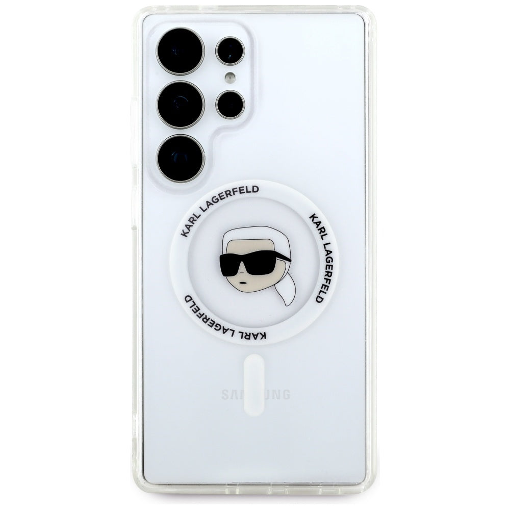 Capa MagSafe para Samsung Galaxy S25 Ultra S938, Karl Lagerfeld, IML Karl's Head, Branca