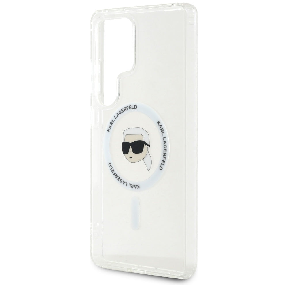 Capa MagSafe para Samsung Galaxy S25 Ultra S938, Karl Lagerfeld, IML Karl's Head, Branca