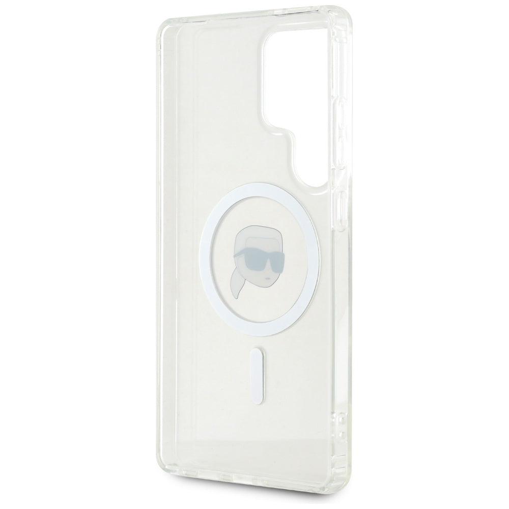 Capa MagSafe para Samsung Galaxy S25 Ultra S938, Karl Lagerfeld, IML Karl's Head, Branca