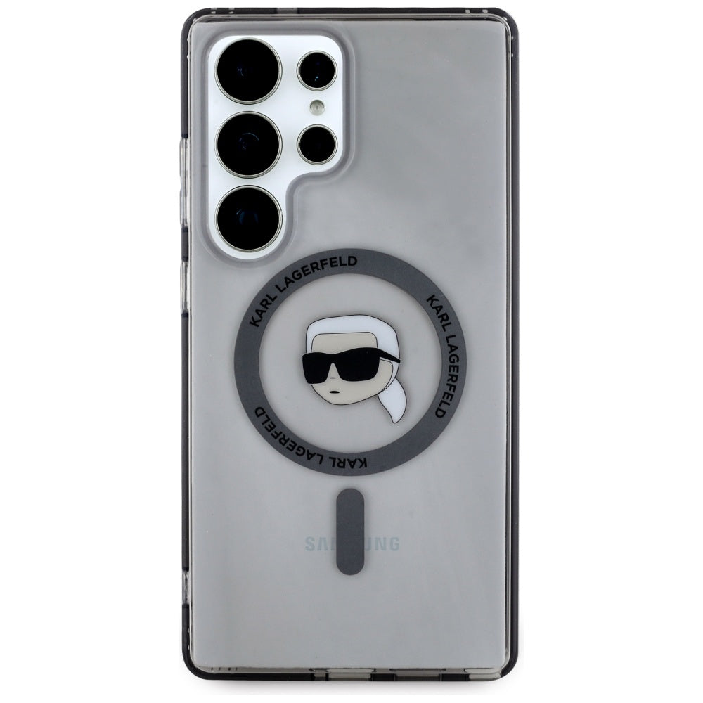 Capa MagSafe para Samsung Galaxy S25 Ultra S938, Karl Lagerfeld, IML Karl's Head, Preta