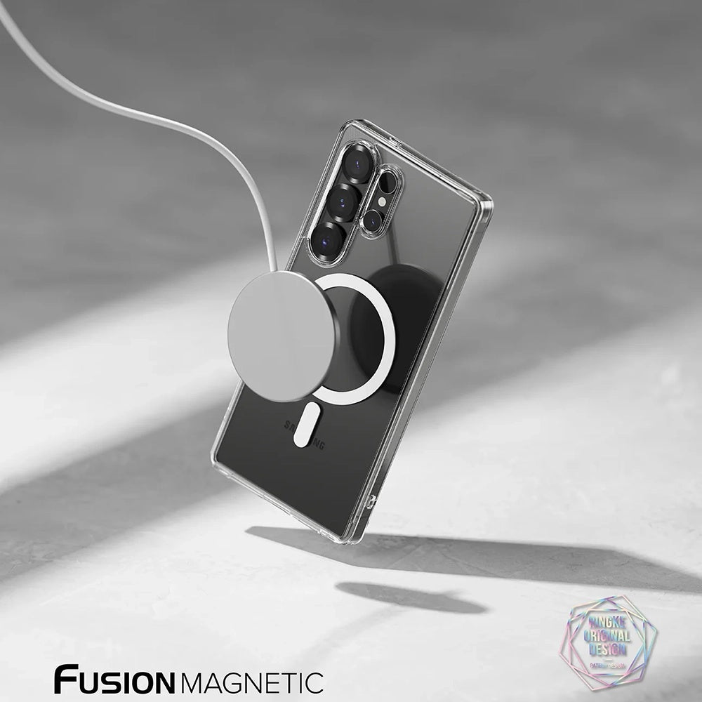 Capa MagSafe para Samsung Galaxy S25 Ultra S938, Ringke, Fusion, Transparente Fosca