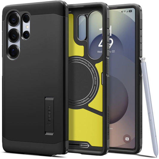 Capa MagSafe para Samsung Galaxy S25 Ultra S938, Spigen, Tough Armor, Preta