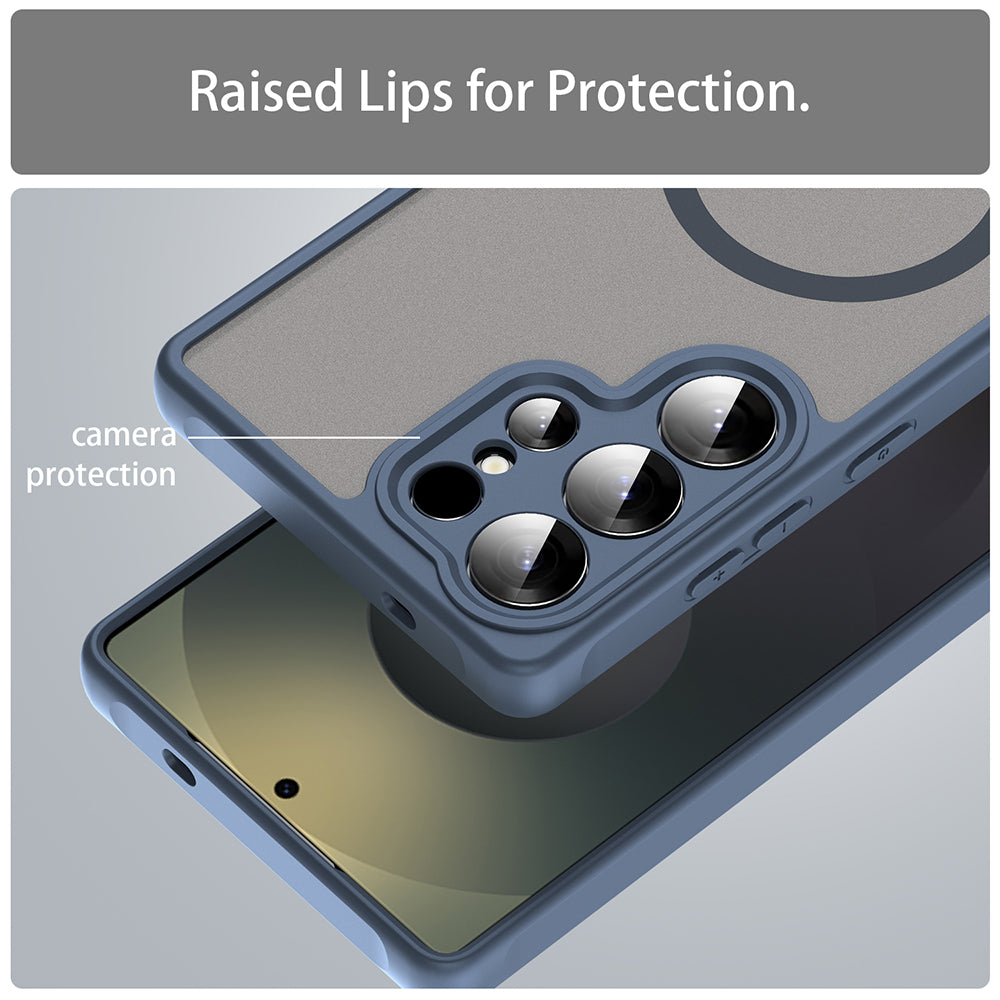 Capa MagSafe para Samsung Galaxy S25 Ultra S938, Techsuit, HaloFrost II, Azul Marinho