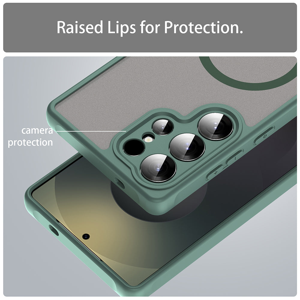 Capa MagSafe para Samsung Galaxy S25 Ultra S938, Techsuit, HaloFrost II, Verde