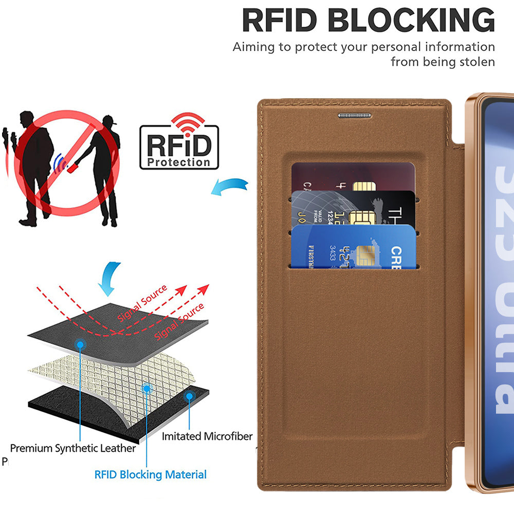 Capa MagSafe para Samsung Galaxy S25 Ultra S938, Techsuit, SmartMag Book, Castanha