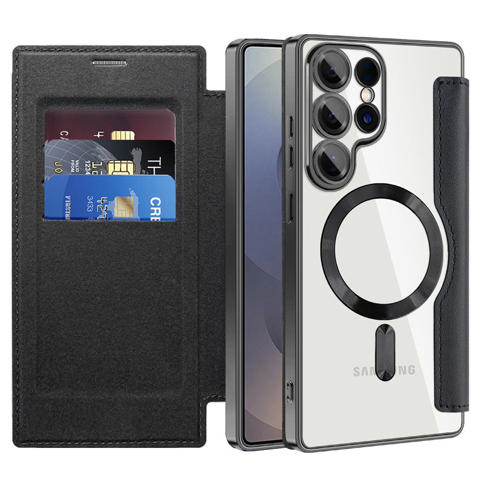 Capa MagSafe para Samsung Galaxy S25 Ultra S938, Techsuit, SmartMag Book, Preta