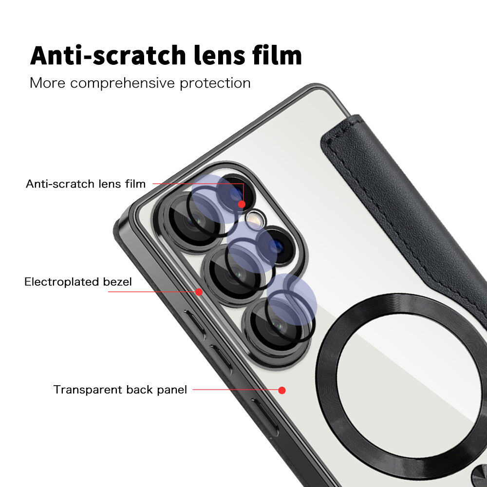 Capa MagSafe para Samsung Galaxy S25 Ultra S938, Techsuit, SmartMag Book, Preta