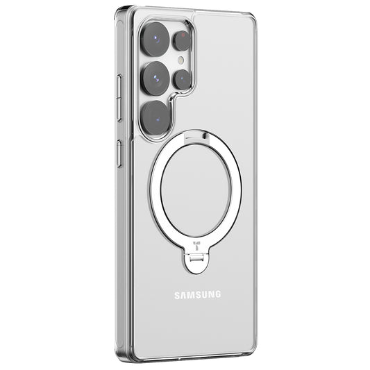 Capa MagSafe para Samsung Galaxy S25 Ultra S938, Torras, Ostand Spin, Transparente