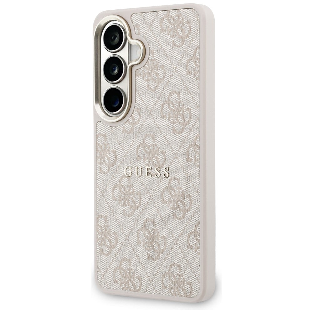 Capa MagSafe para Samsung Galaxy S26 Plus S947, Guess, Anel Relevo 4G, Rosa