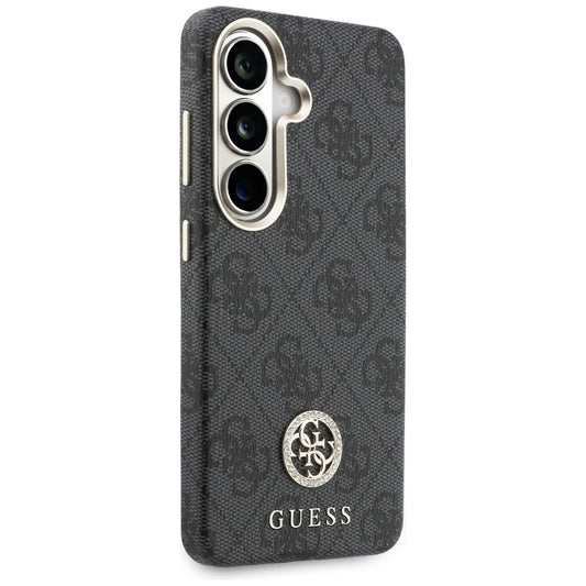 Capa MagSafe para Samsung Galaxy S26 Plus S947, Guess, 4G Rhinestone Round Logo, Preta