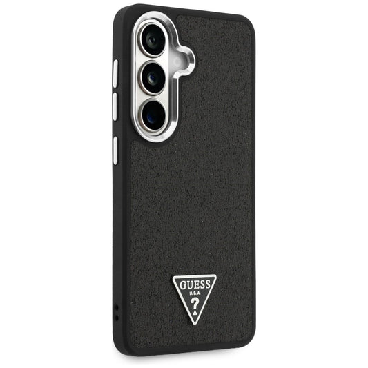 Capa MagSafe para Samsung Galaxy S26 Plus S947, Guess, Logótipo Triângulo com Brilho Fixo, Preta