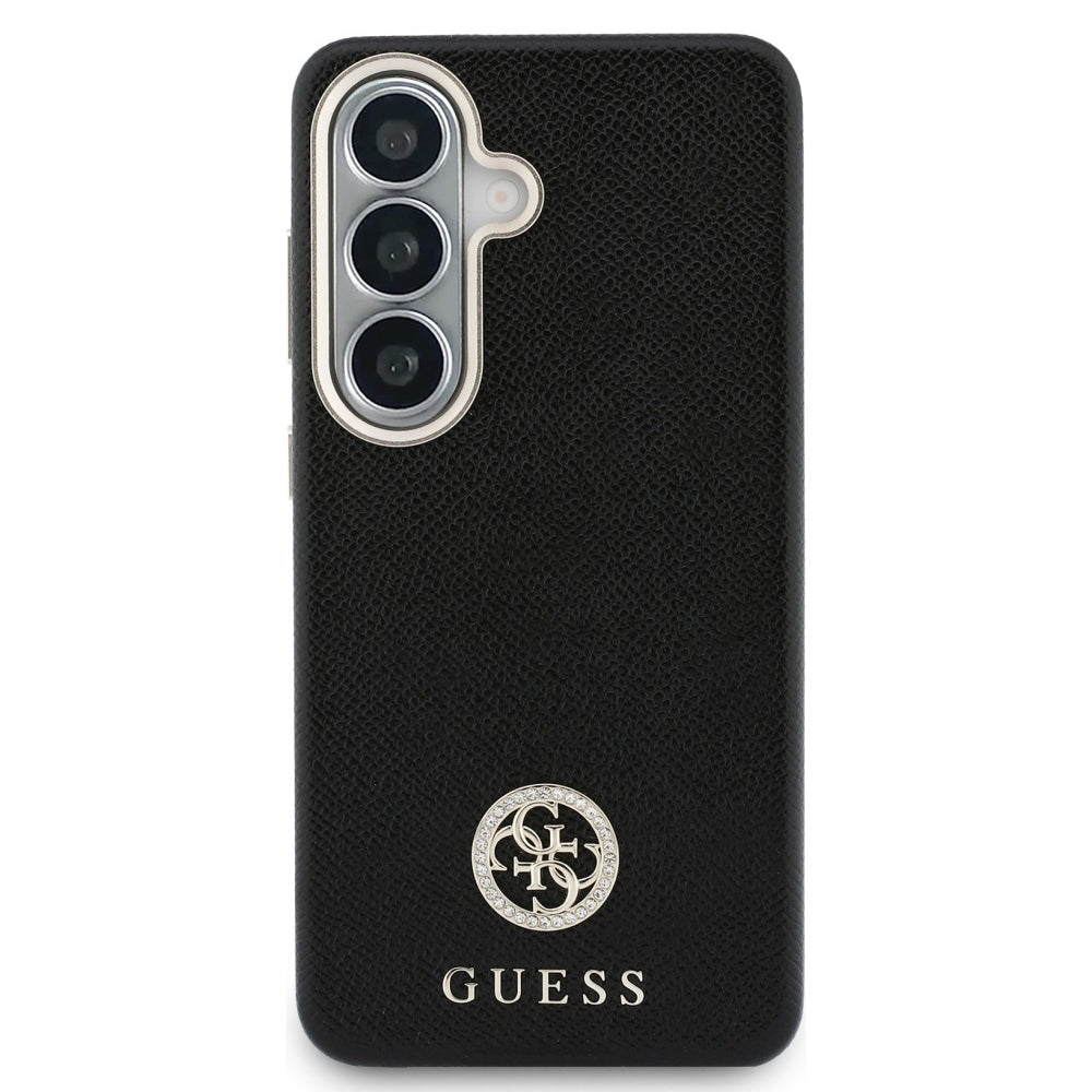 Capa MagSafe para Samsung Galaxy S26 Plus S947, Guess, Rhinestone Round Logo, Preta