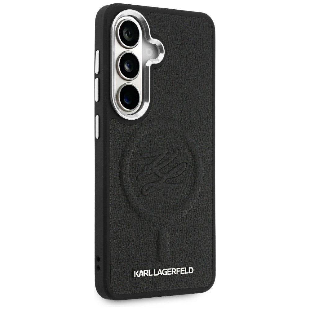 Capa MagSafe para Samsung Galaxy S26 Plus S947, Karl Lagerfeld, Initial Logo Debossed, Preta