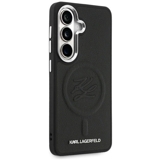 Capa MagSafe para Samsung Galaxy S26 Plus S947, Karl Lagerfeld, Initial Logo Debossed, Preta
