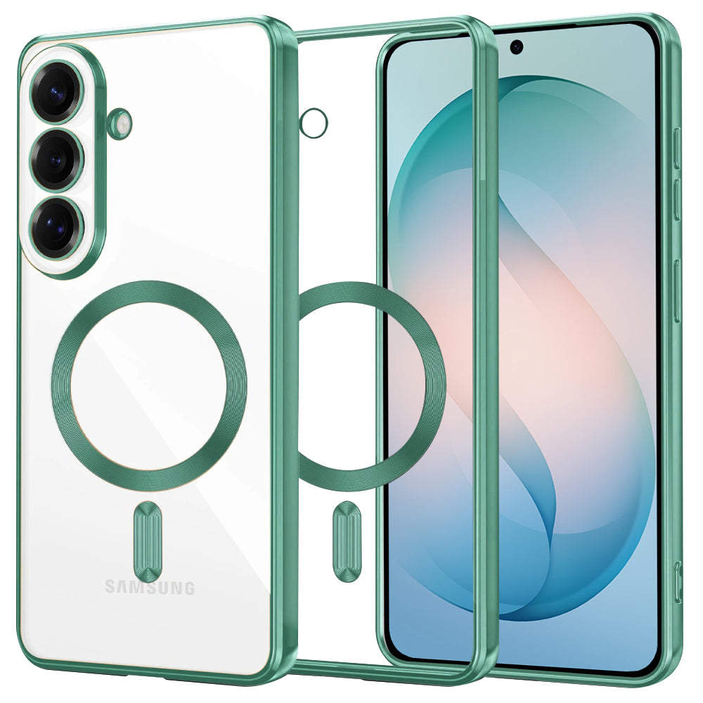 Capa MagSafe para Samsung Galaxy S26 Plus, Techsuit, Luxury Crystal, Verde Claro