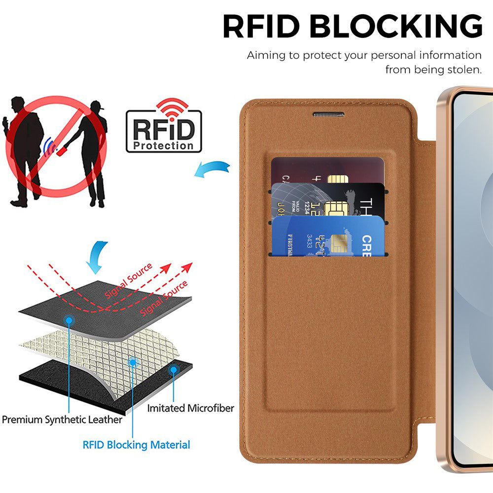 Capa MagSafe para Samsung Galaxy S26 Plus S947, Techsuit, SmartMag Book, Castanha