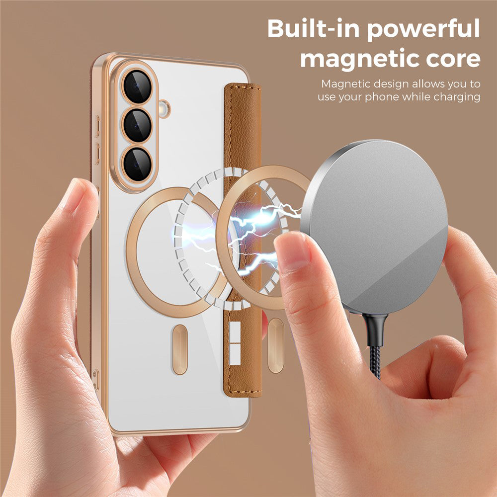 Capa MagSafe para Samsung Galaxy S26 Plus S947, Techsuit, SmartMag Book, Castanha