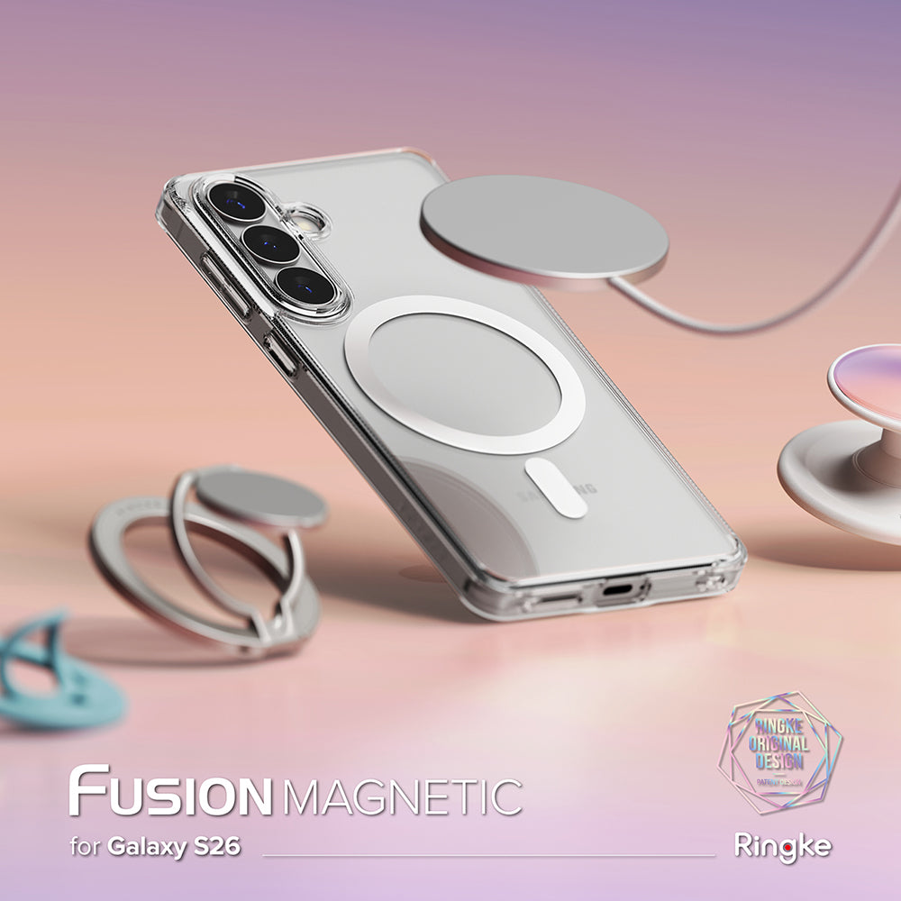Capa MagSafe para Samsung Galaxy S26 S942, Ringke, Fusion, Transparente