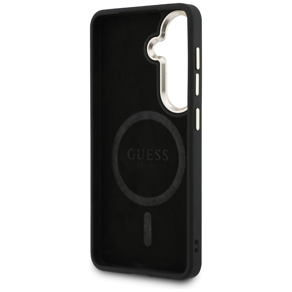 Capa MagSafe para Samsung Galaxy S26 S942, Guess, 4G Embossed Ring, Marrom