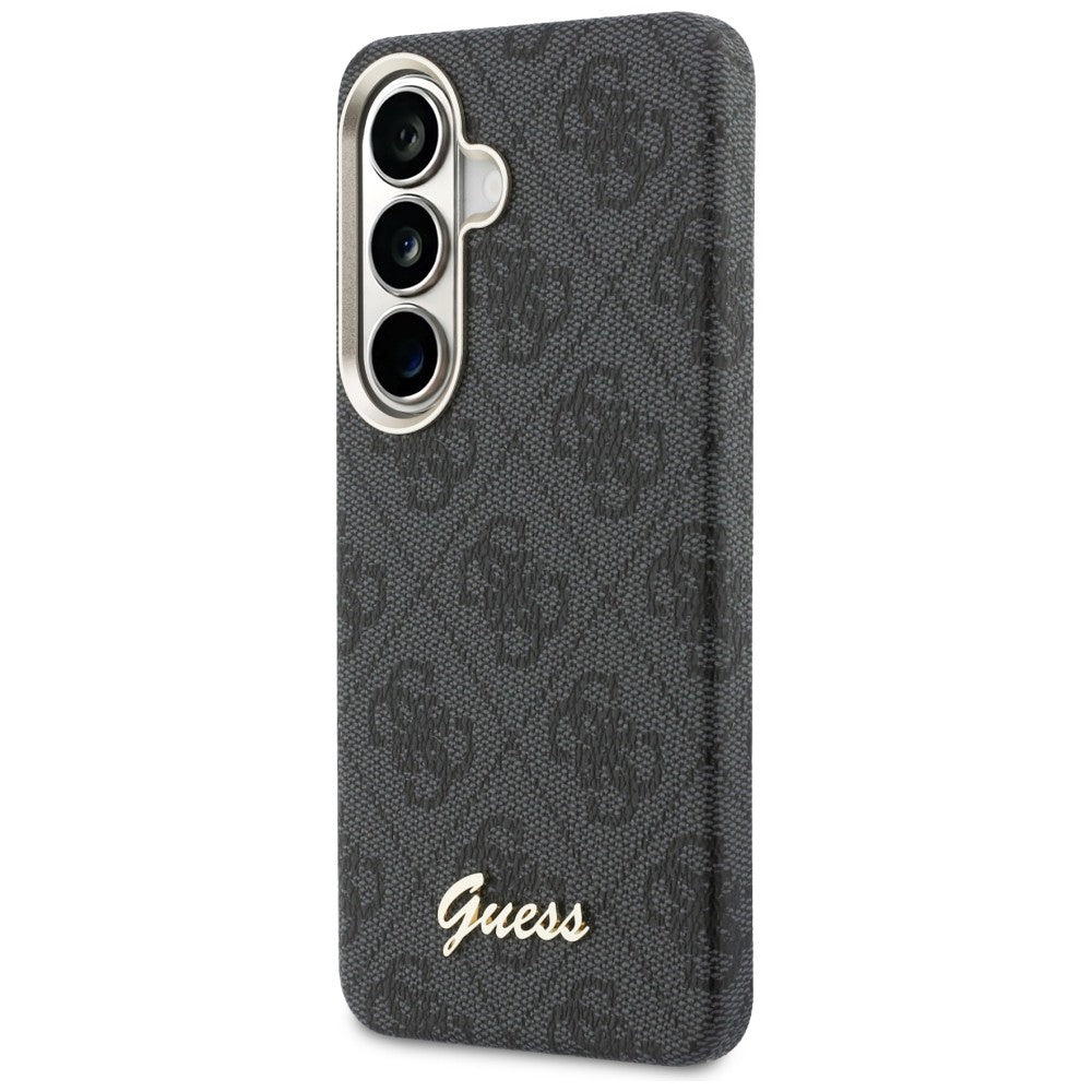 Capa MagSafe para Samsung Galaxy S26 S942, Guess, 4G Script Logo, Preta