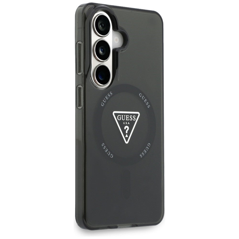 Capa MagSafe para Samsung Galaxy S26 S942, Guess, IML Gradient Triangle Logo, Preta